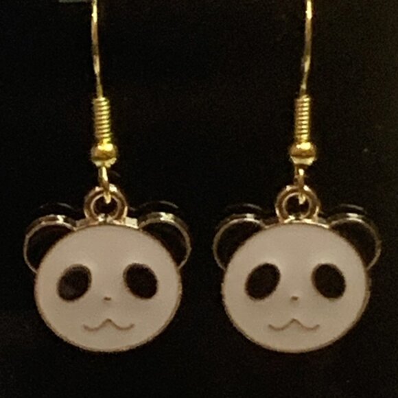 Panda Earring, Panda Bear Jewelry, Gift, Panda Jewelry, Silly Animal Earring - Picture 2 of 8